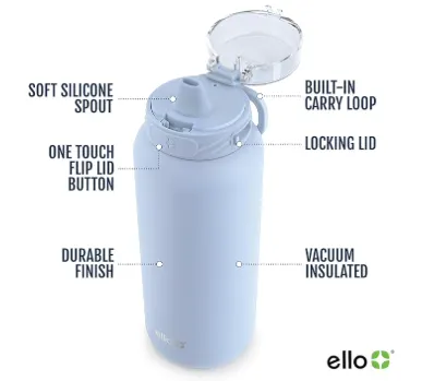 photo of blue Ello water bottle